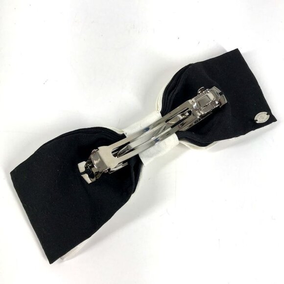 Chanel Barrette CC Logo Ribbon Silk White Hair Accessory Hair Clip main image 4